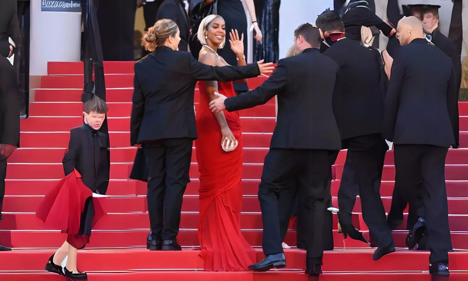 Kelly Rowland Appears to Argue with Security Guard on Cannes Red Carpet