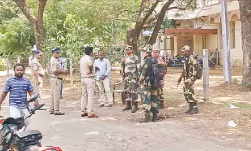 Police security at Macherla court on Thursday