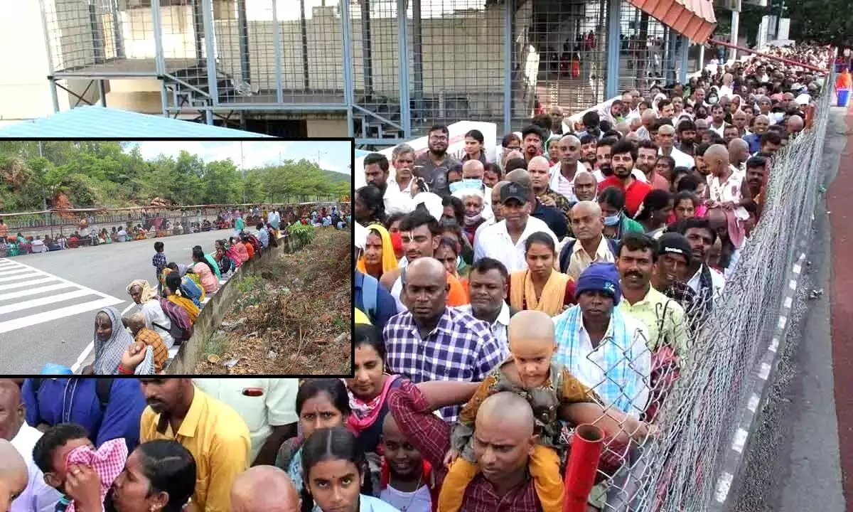 Massive Rush of Devotees in Tirumala; to take 20 hours for Sarvadarshans