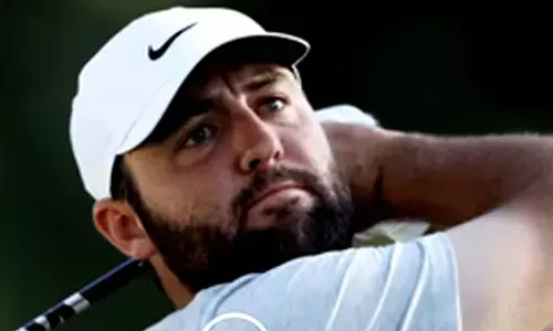 Golf: Scheffler hauls himself into contention with 63, lies second at Charles Schwab