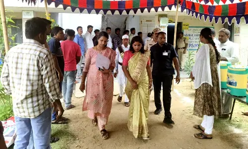 District Election Officer, Collector Dr. Priyanka Ala who inspected MLC by-election polling centers suddenly
