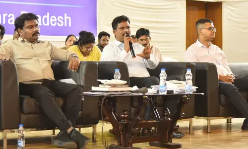 NTR District Collector and District Election Officer S Dilli Rao speaking at the training programme for counting supervisors, counting assistants and micro-observers at Kshetraiah Kalakshetram in Vijayawada on Monday