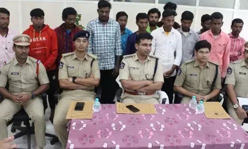 CPI  (Maoist) militia members  surrender in the  presence of Alluri Sitarama Raju district SP Tuhin Sinha and other police officials in Paderu