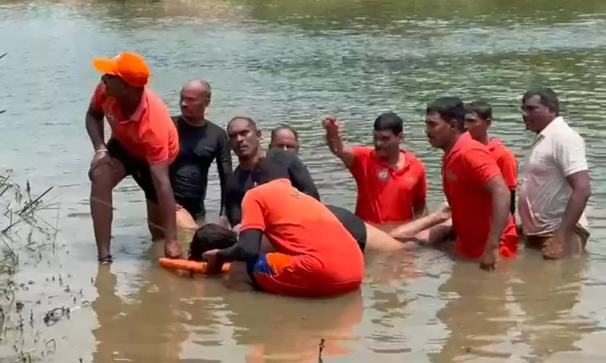 Vizianagaram: Three students drown in check dam pond