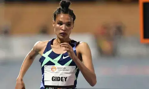 Ethiopias Letesenbet Gidey broke the womens 10,000 metres world record. Pic/AFP