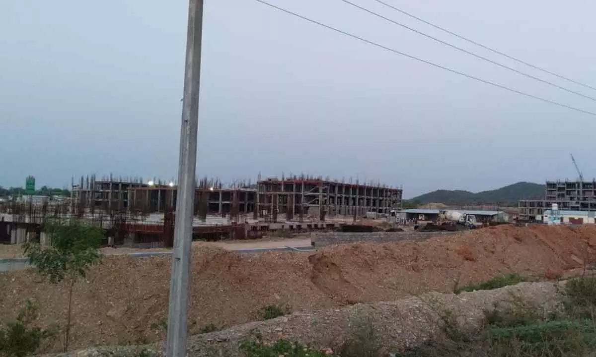 Medical College under construction at Markapuram on Thursday