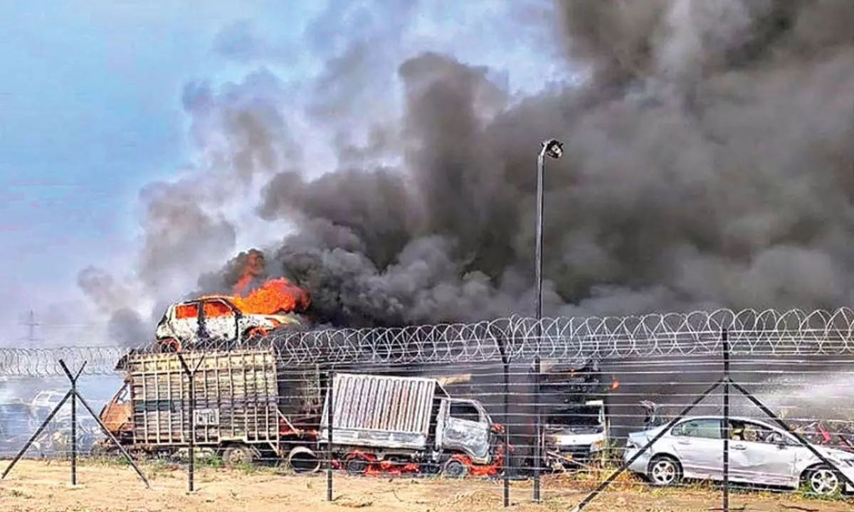 Fire at Police Centre, 300 vehicles gutted