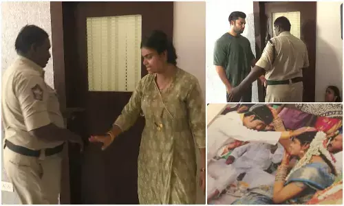 Former Ms Vizag stages dharna