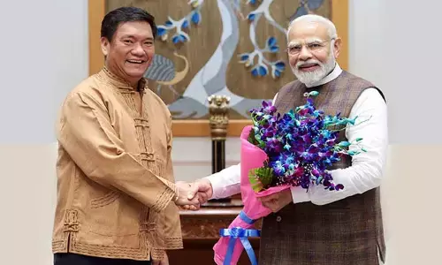 Arunachal Pradesh CM Pema Khandu with PM Narendra Modi. (File photo/ANI) . Image Credit: ANI