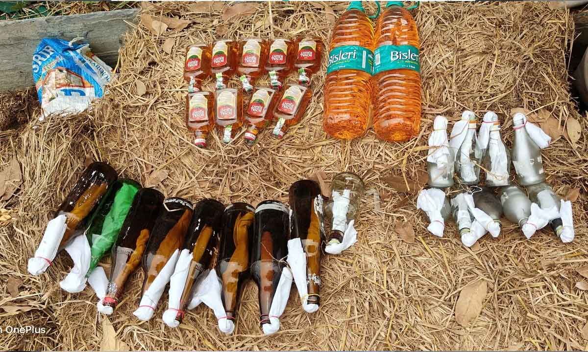 Police seize material used for petrol bombs