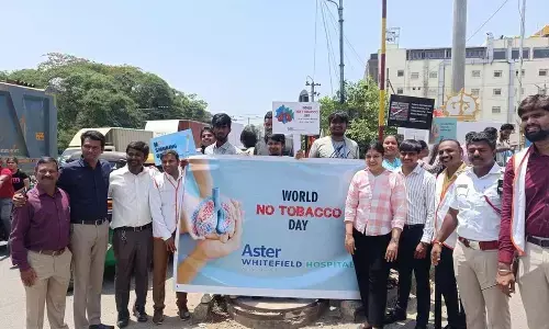 Aster Whitefield Hospital and B’lore Traffic Police jointly raise awareness on World No Tobacco Day