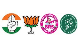 Telangana: Congress and BJP are leading in eight seats each. AIMIM is leading from Hyderabad