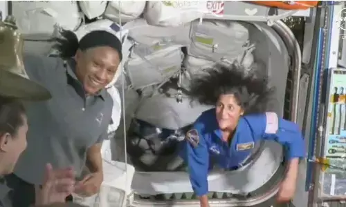 Sunita Williams breaks into dance in space