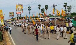 Massive turnout which looks like sea of humanity is seen at Keesarpalli the venue of oath taking ceremony of NDA government led by N Chandrababu Naidu. Massive turnout which looks like sea of humanity is seen at Keesarpalli the venue of oath taking ceremony of NDA government led by N Chandrababu Naidu.