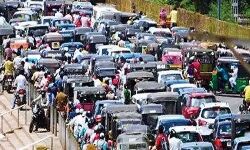 Kanakadurgavaradhi is jam packed with vehicles. Kanakadurgavaradhi is jam packed with vehicles.