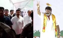 Minister designate Nara Lokesh and MLS designate N Balakrishna reach the venue, and all those who will take oath reached venue