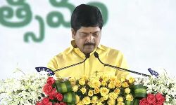 Kollu Ravindra who was elected from Machilipatnam took the oath. He hails from fishermen community and earlier worked as the minister from 2014 to 2019