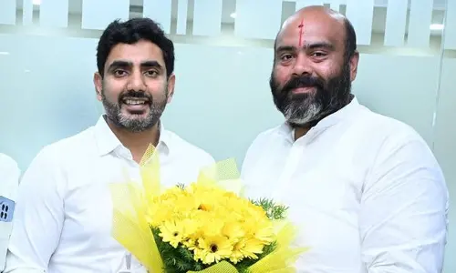 Baby Naina meets TDP  national general secretary Nara Lokesh