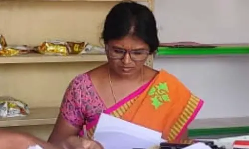 Agriculture Officer Neethi who inspected seed and fertilizer stores