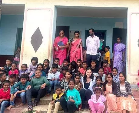 Sunny Leone delights village school students with her visit