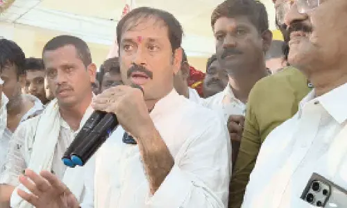 MLA Kandikunta Venkata Prasad speaking at a success meet in Kadiri on Sunday