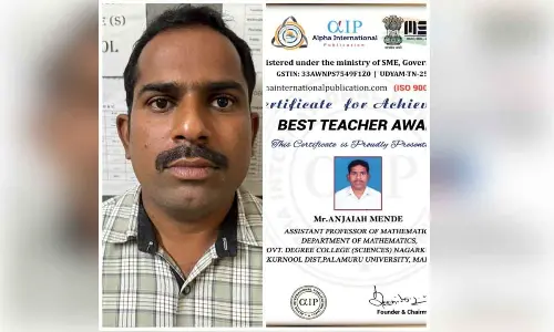 Nagarkurnool: Best Teacher Award for Anjaiah in Mathematics