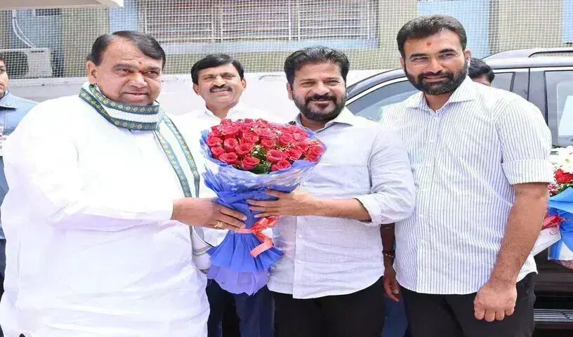 CM Revanth Reddy Visits Former Speaker Pocharam Srinivas Reddy's Residence