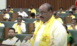 Agriculture minister K Atchennaidu takes oath as the member of legislative assembly