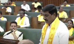 Minister Janardan Reddy BC takes oath in the legislative assembly as the member of the house.