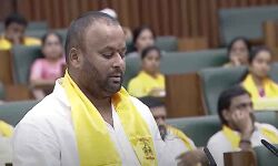 Minister Ram Prasad Reddy M takes oath as the member of the legislative assembly