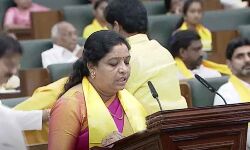 Minister G Sandhya Rani takes oath as the member of the state legislative assembly