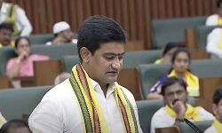 Minister Kondapalli Srinivasa takes oath as the member of the legislative assembly