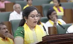 Vijaya Lakshmi Gajapati Pusapati takes oath as the member of the legislative assembly