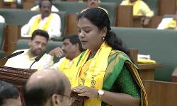 Sowmya Thangirala takes oath as the member of the legislative assembly Sowmya Thangirala takes oath as the member of the legislative assembly
