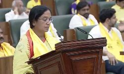 Sunitha Paritala takes oath as the member of the legislative assembly Sunitha Paritala takes oath as the member of the legislative assembly