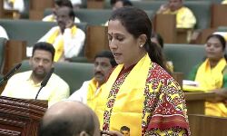 Madavi Reddypagari takes oath as the member of the legislative assembly Madavi Reddypagari takes oath as the member of the legislative assembly