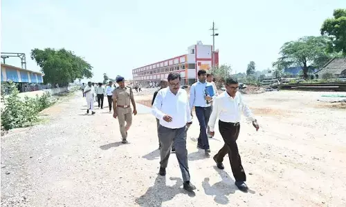 East Coast Railway General Manager Parmeshwar Funkwal along with Divisional Railway Manager Saurabh Prasad inspecting Bobbili station