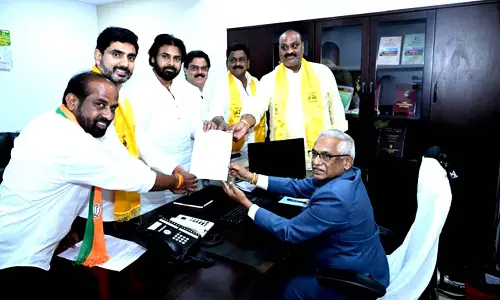 Pawan, Lokesh files nomination for assembly speaker post on behalf of Ayyannapatrudu