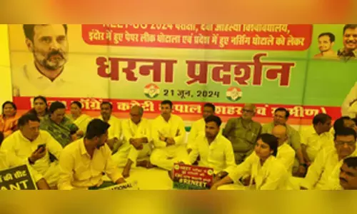 NEET exam row: MP Congress stages protest in Bhopal