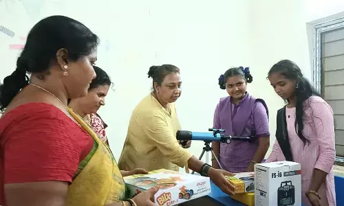 Sunanda Rao conducts a workshop at KGBV Jogimpeta under Atal Innovative Mission on Monday