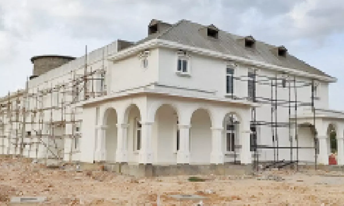 The YSRCP party office being built near Puttaparthi airport in Sri Sathyasai district