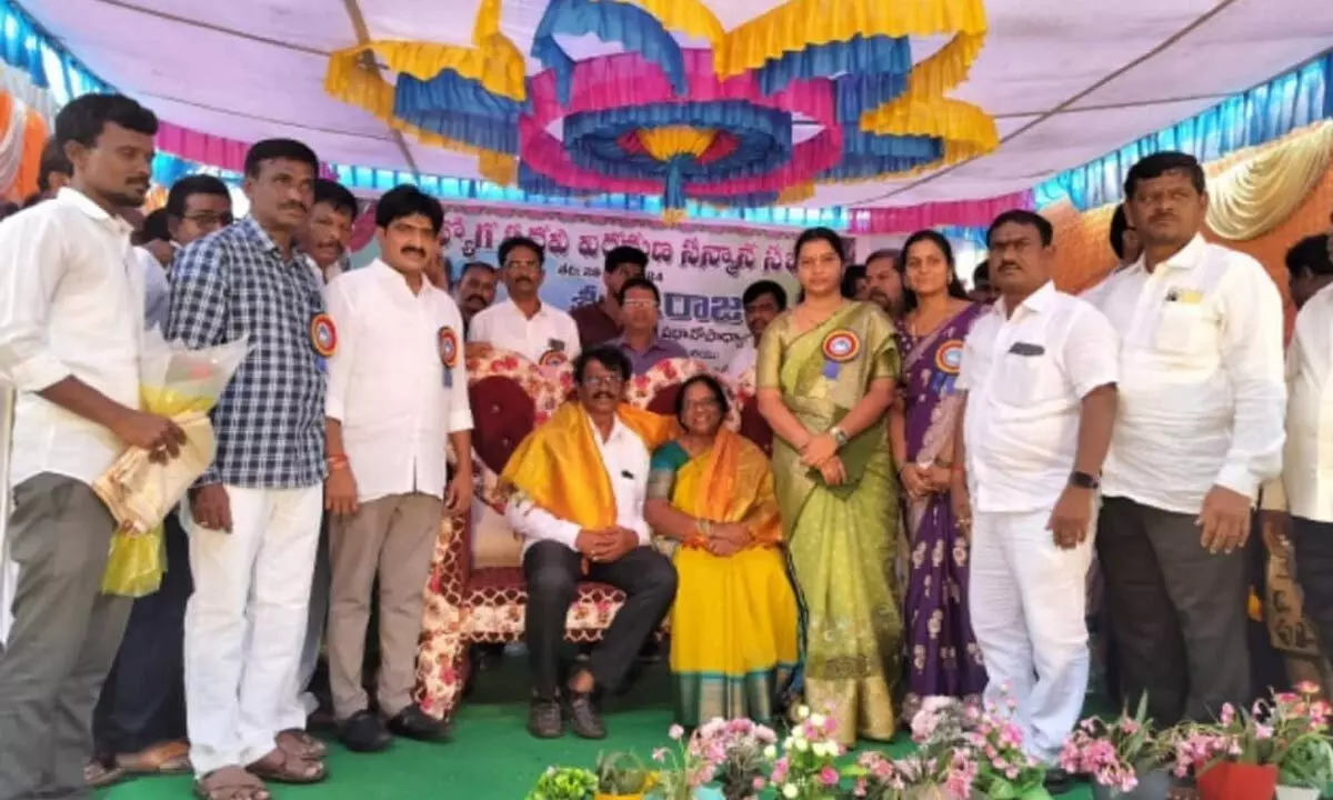 ZP Chairperson Saritha along with MLA Vijayudu participated in Retirement function