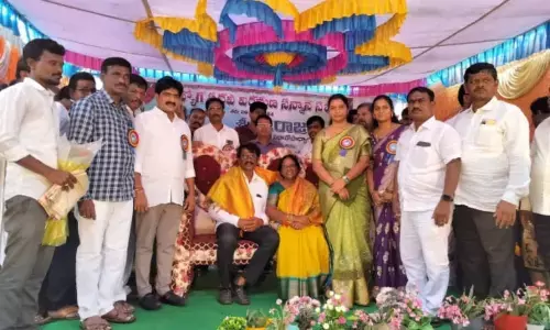 ZP Chairperson Saritha along with MLA Vijayudu participated in Retirement function