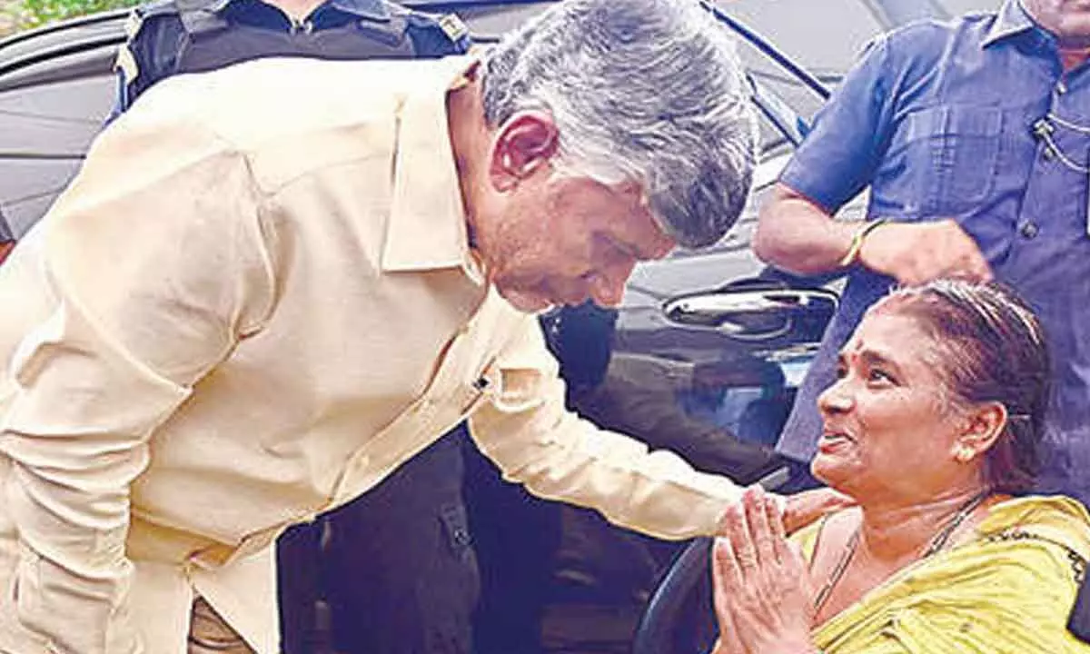 CM N Chandrababu Naidu to give first pension to beneficiary