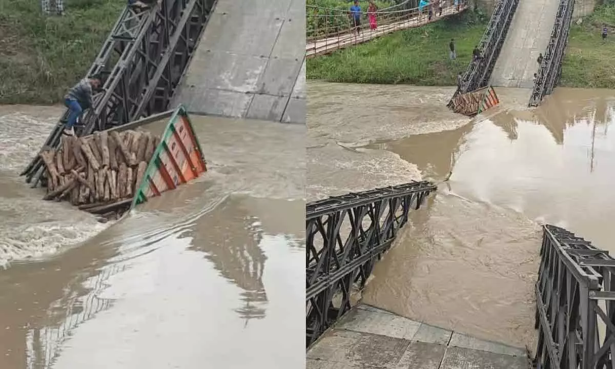 Truck plunges into river as bridge collapses in Manipur