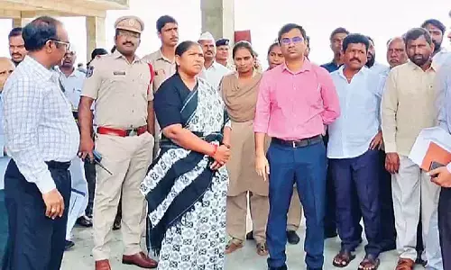 Seethakka inspects medical college construction works