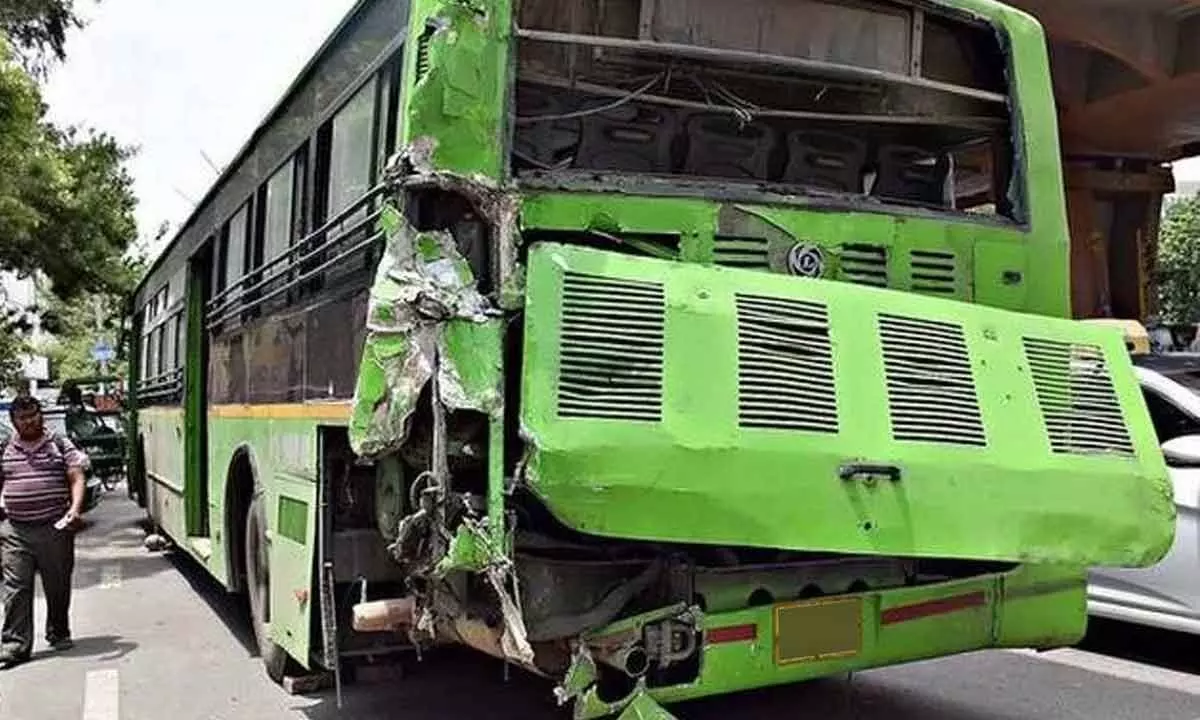 DTC Bus Overturns In West Delhis Kirti Nagar, One Injured