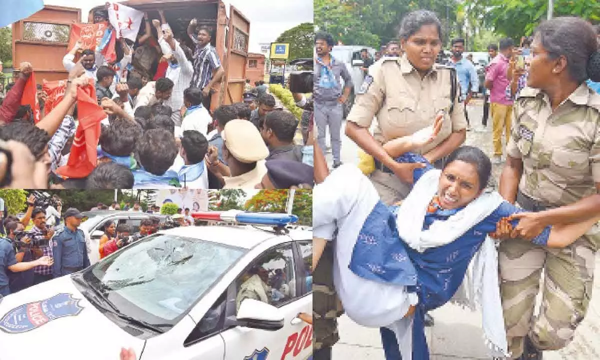 NEET ROW: Cops thwart students’ bid to besiege Raj Bhavan