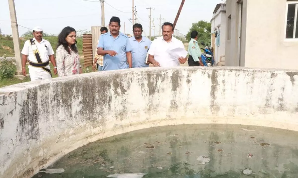 Municipal Commissioner Aditi Singh inspecting the waste management plant in Tirupati on Tuesday
