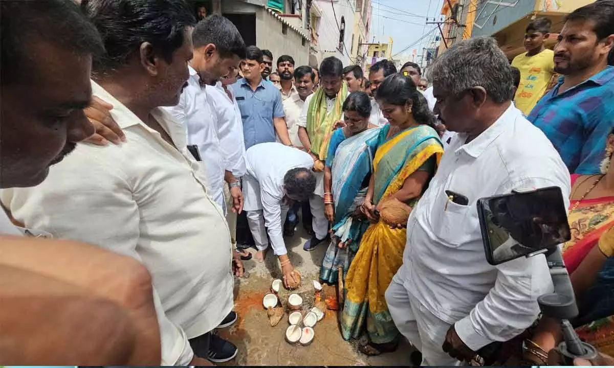 Secunderabad Cantonment MLA lays foundation for Underground Drainage Works in Indramma Nagar